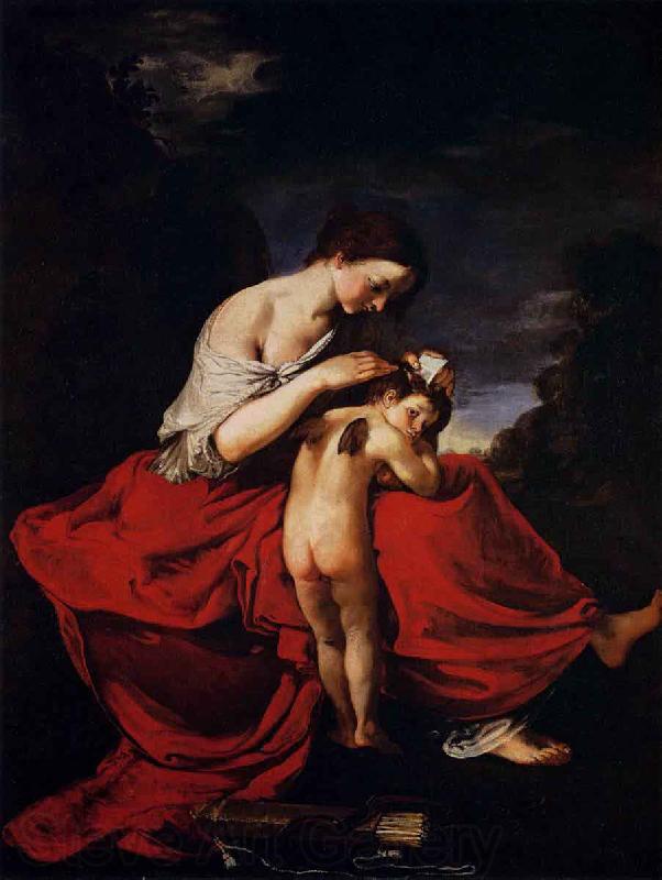 Giovanni da san giovanni Venus Combing Cupids Hair Spain oil painting art